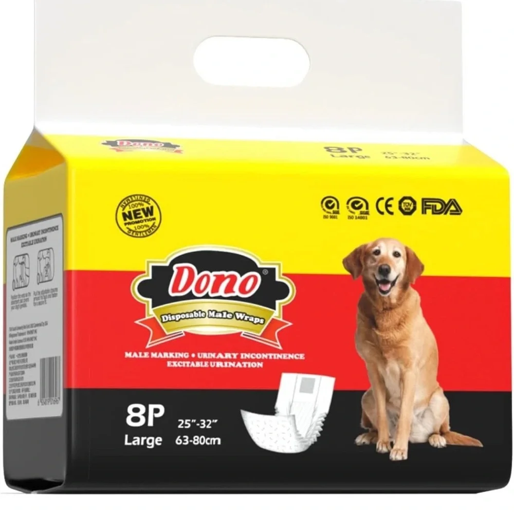 Lot of 4 8ct packs DONO Large Dog Diapers (32 total)
